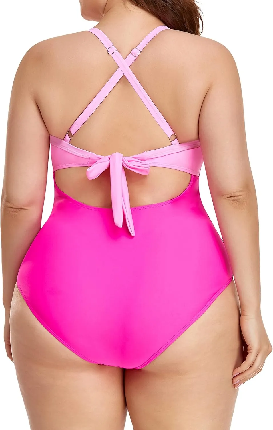 Eomenie Women's One Piece Swimsuits Tummy Control Cutout High Waisted Bathing Suit Wrap Tie Back 1 Piece Swimsuit