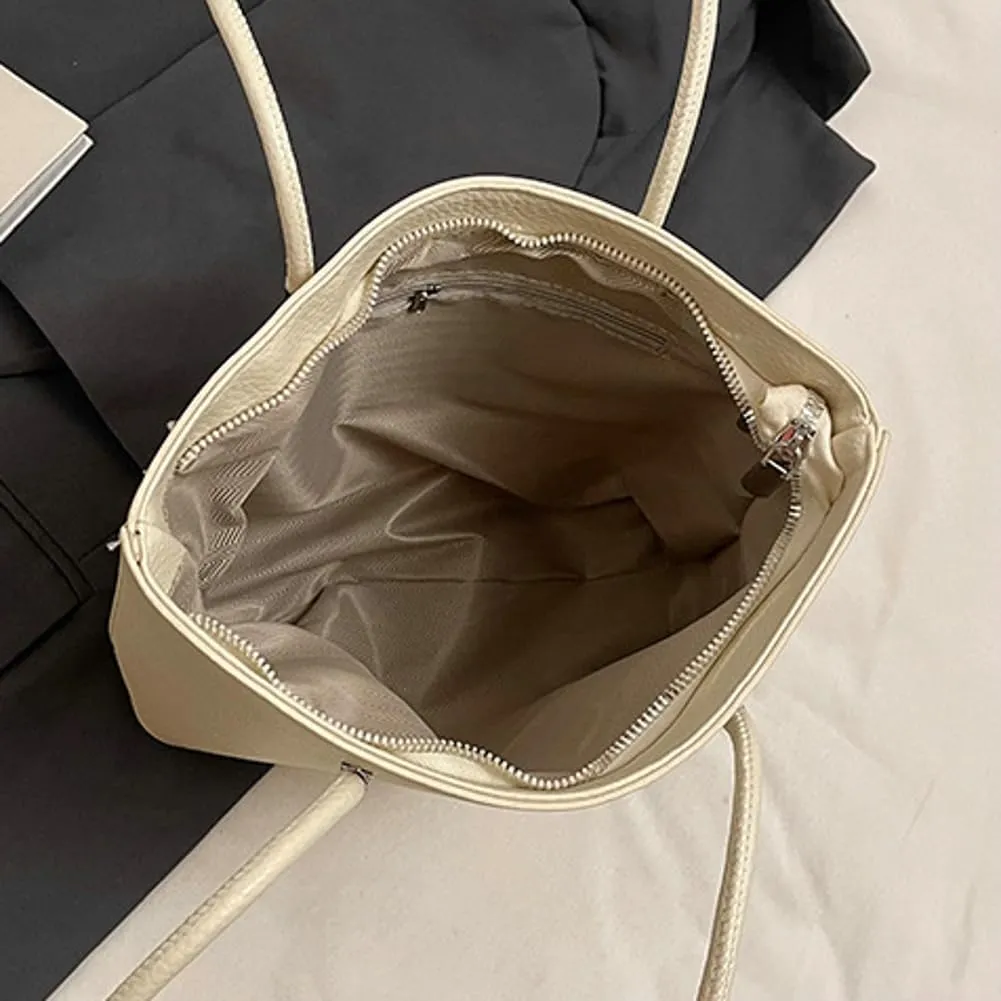 Epsion Pu Leather Shoulder Tote Bag for Women Casual Handbag with Zipper Work Shopper Travel Purse 2025