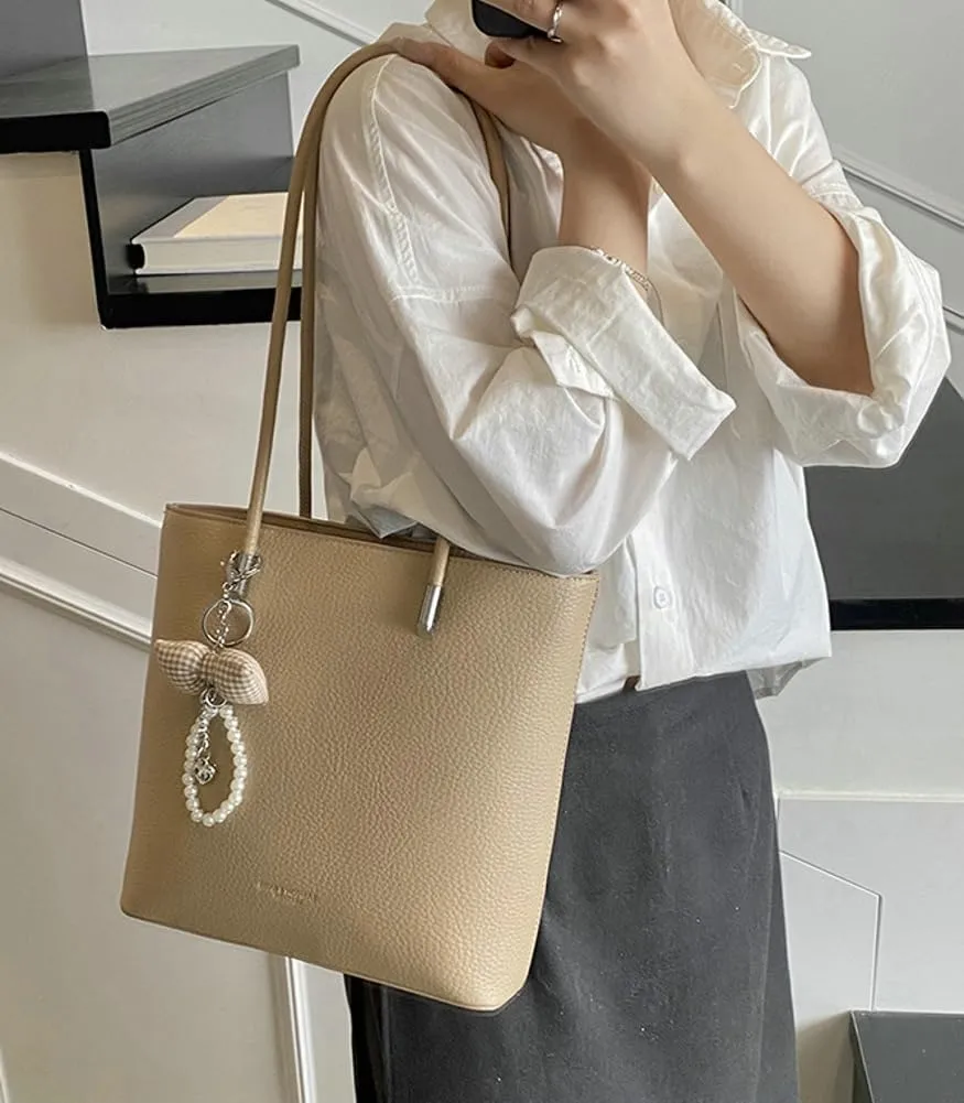 Epsion Pu Leather Shoulder Tote Bag for Women Casual Handbag with Zipper Work Shopper Travel Purse 2025