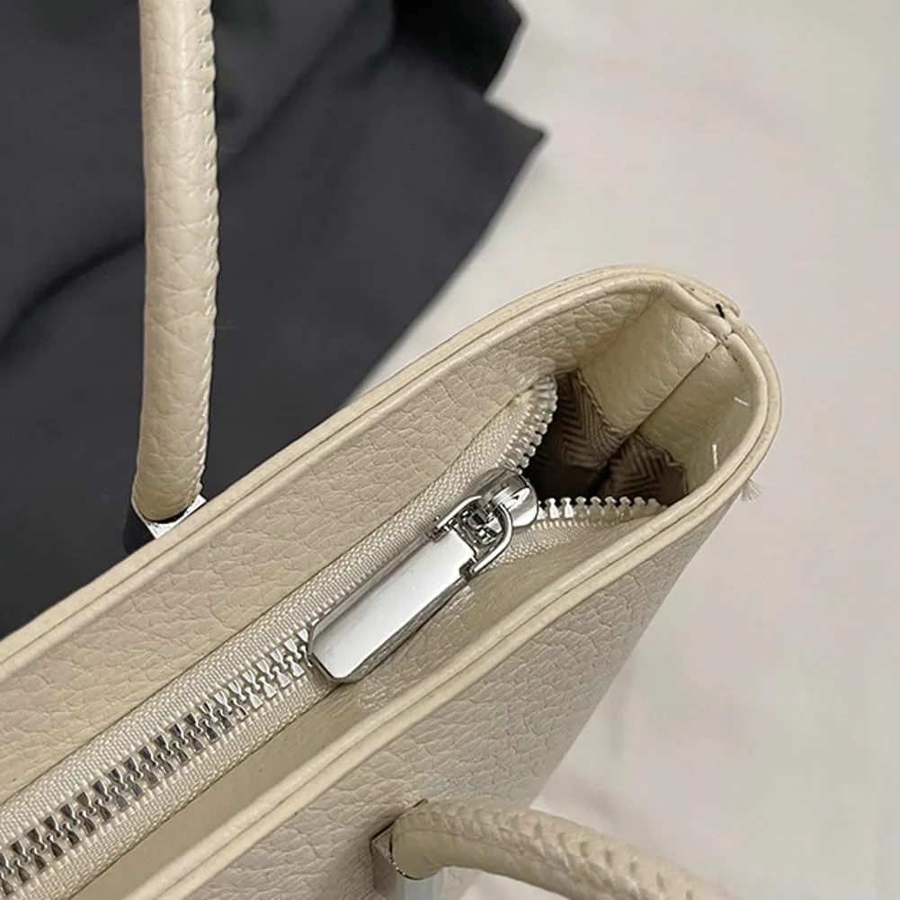 Epsion Pu Leather Shoulder Tote Bag for Women Casual Handbag with Zipper Work Shopper Travel Purse 2025