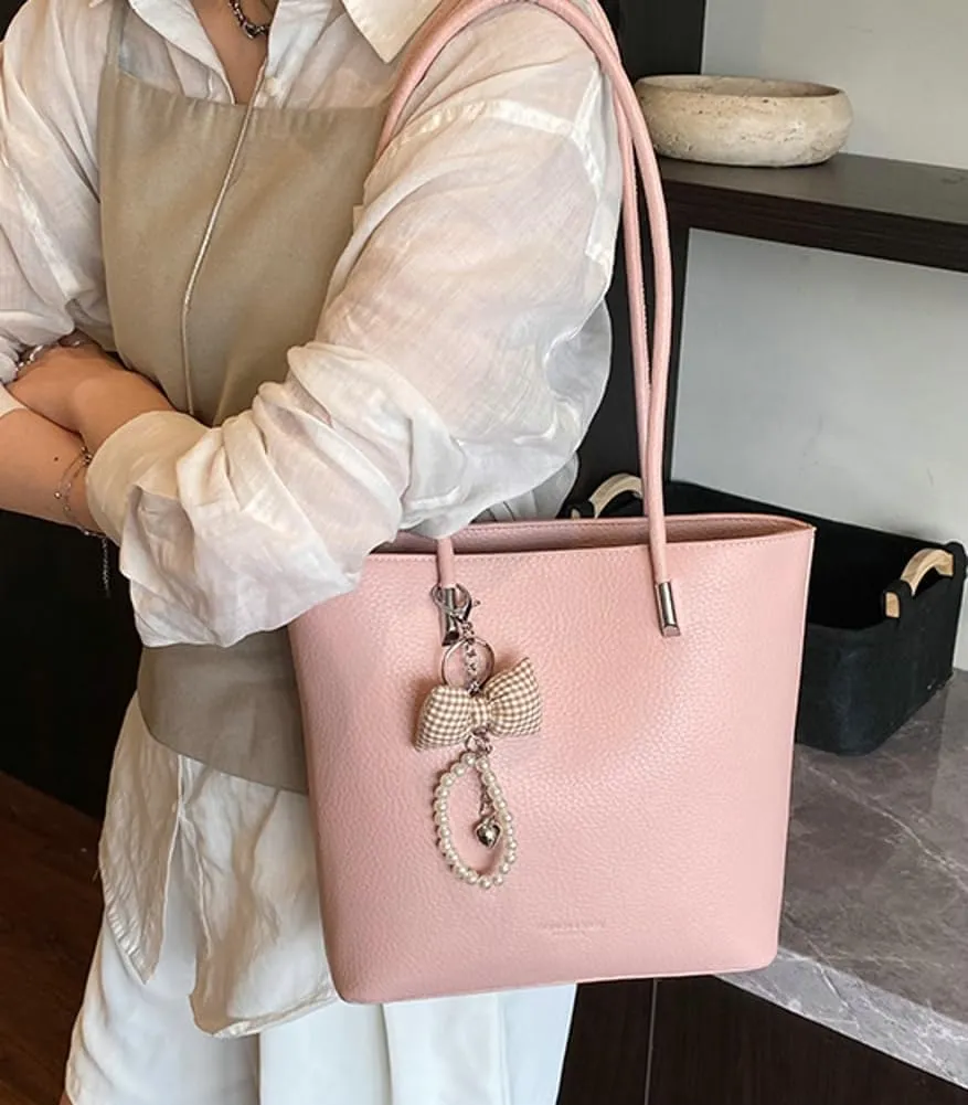 Epsion Pu Leather Shoulder Tote Bag for Women Casual Handbag with Zipper Work Shopper Travel Purse 2025