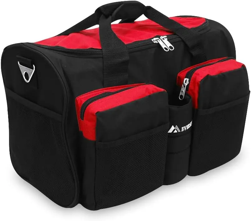 Everest unisex-adult Gym Bag With Wet Pocket ,Red, One Size