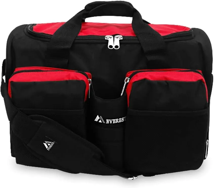 Everest unisex-adult Gym Bag With Wet Pocket ,Red, One Size