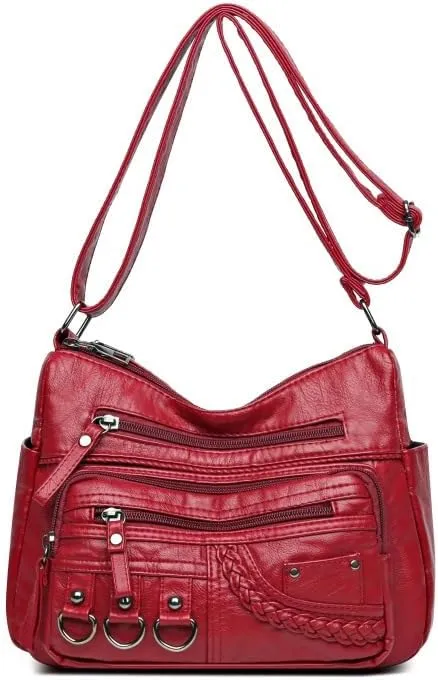 Exquisite Luxury Women's PU Handbag A Timeless Classic Ladies' Shoulder and Cross - Body Bag in Black, Brown, and Red Hues