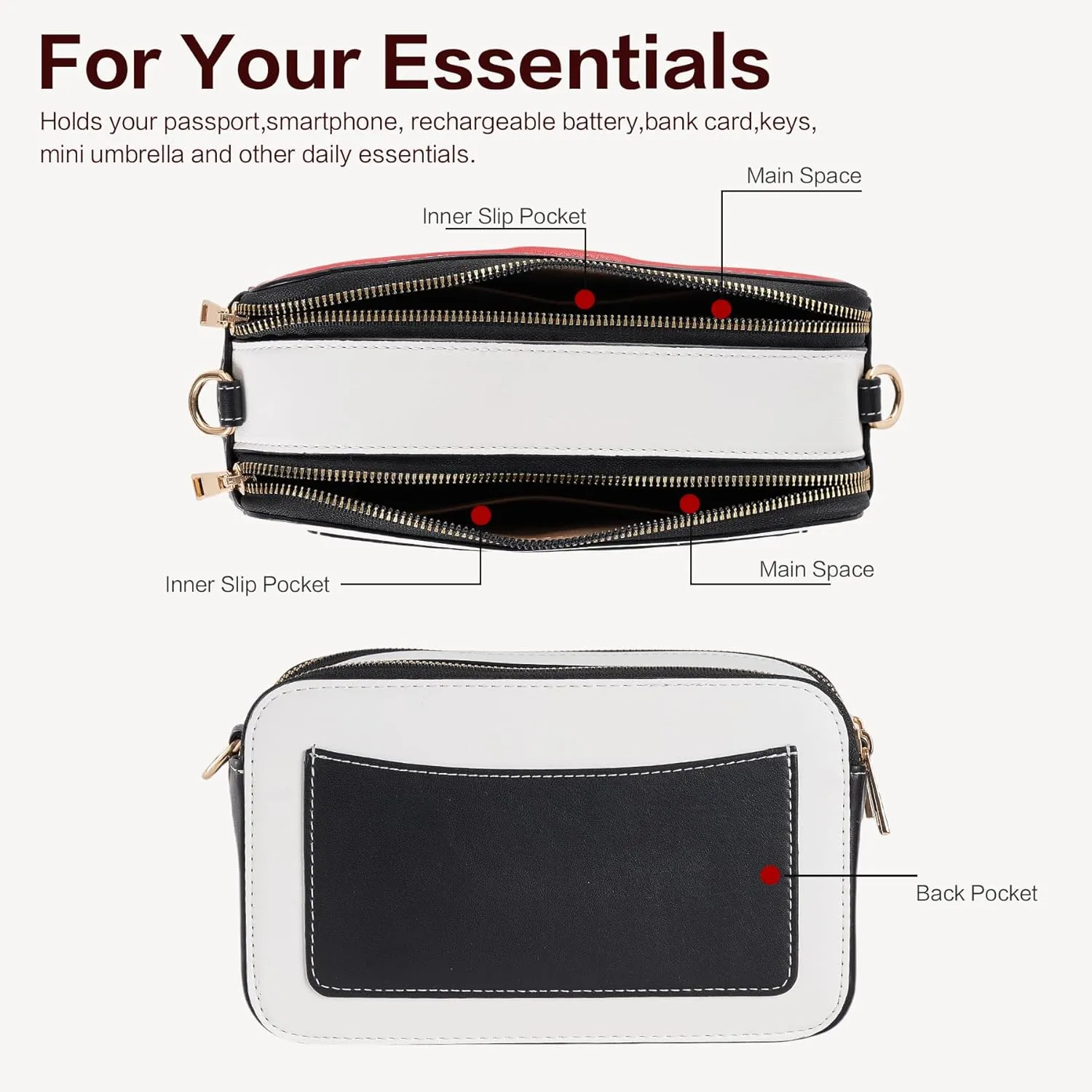 Fancy Forest Trendy Designer Bee Crossbody Bag for Women - PU Leather Camera Shoulder Handbag with Wide Strap