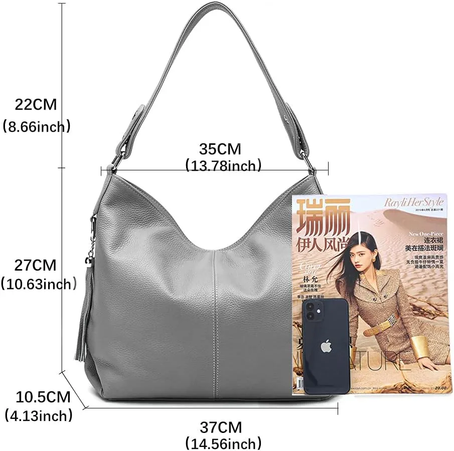 Fashion Soft Real Genuine Leather Tassel Women's Handbag Ladies Shoulder Tote Messenger Hobo Bag Satchel