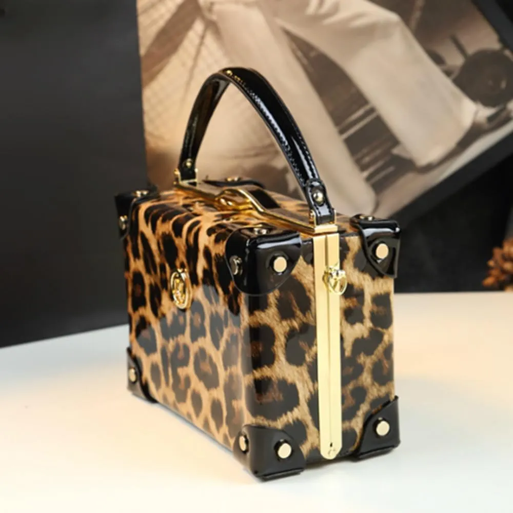 Fashion Women's Top Handle Satchel Handbags Leather Evening Bag Purses large Hard Square Box Shoulder Messenger Bags