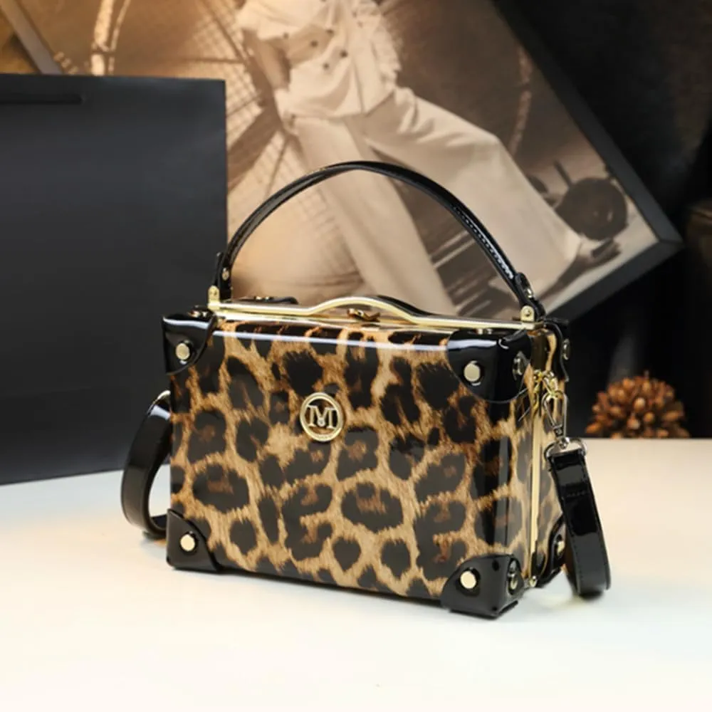 Fashion Women's Top Handle Satchel Handbags Leather Evening Bag Purses large Hard Square Box Shoulder Messenger Bags