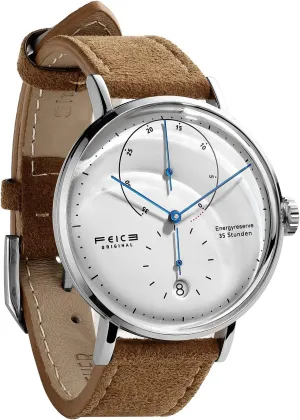 FEICE Bauhaus Watch Men's Automatic Watch Mechanical Watches Analog Leather Strap Casual Dress Watches for Men with Domed Mirror - FM202