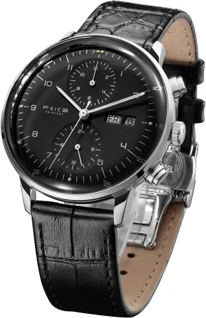 FEICE Men’s Watches Bauhaus Automatic Watch Stainless Steel Mechanical Watch Wristwatch Casual Dress Watches for Men with Leather Bands Date -FM121