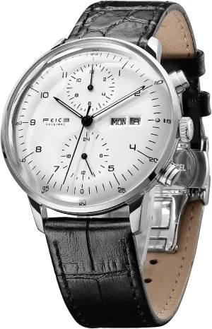 FEICE Men’s Watches Bauhaus Automatic Watch Stainless Steel Mechanical Watch Wristwatch Casual Dress Watches for Men with Leather Bands Date -FM121