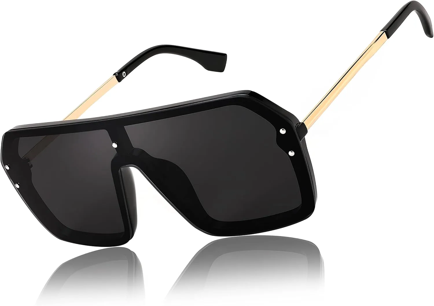 FEISEDY Classic Siamese One Piece Sunglasses Nice Rimless Stylish Retro Design for Women Men B2574