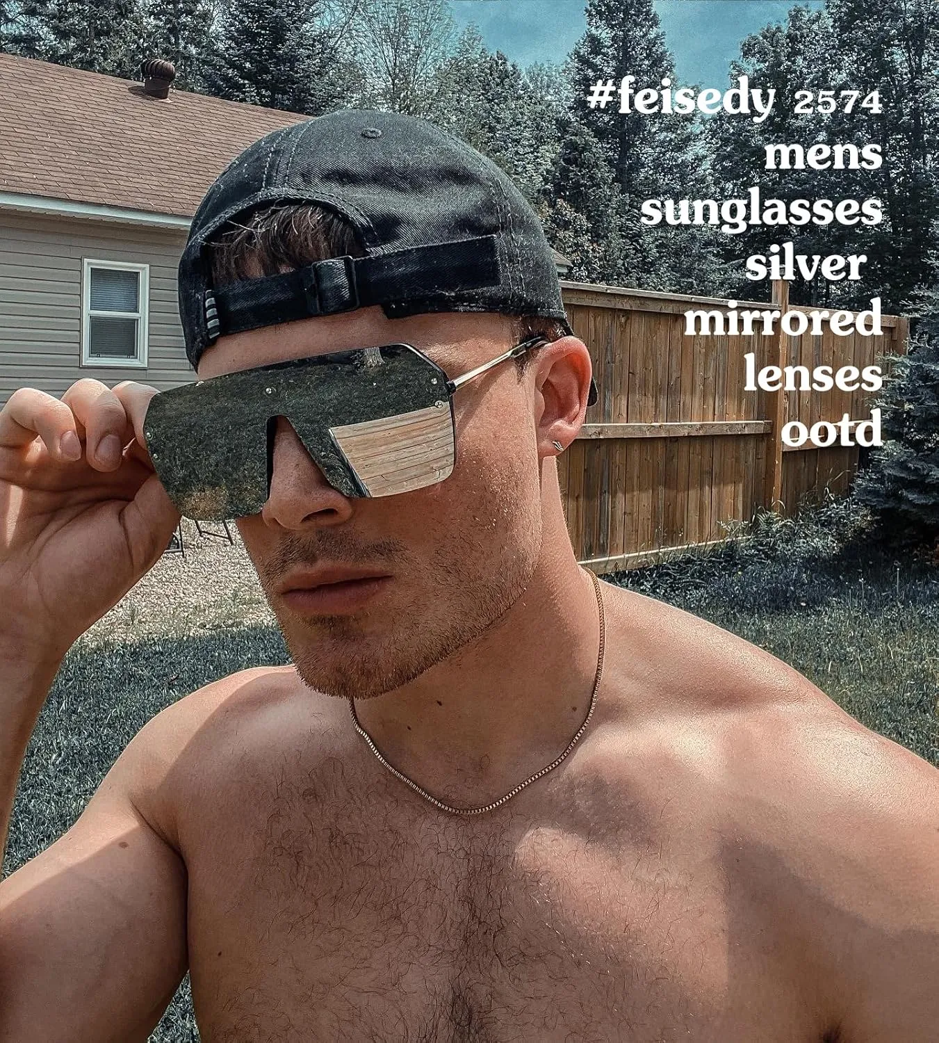 FEISEDY Classic Siamese One Piece Sunglasses Nice Rimless Stylish Retro Design for Women Men B2574