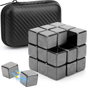 Fidget Balls Magnet Toy for Adults, Square Black Magnetic Stones, Magnet Hand Roller, Magnetic Rocks for Office, Cool Magnetic Gadget Sciencce Kit, Age 15  (28PCS)