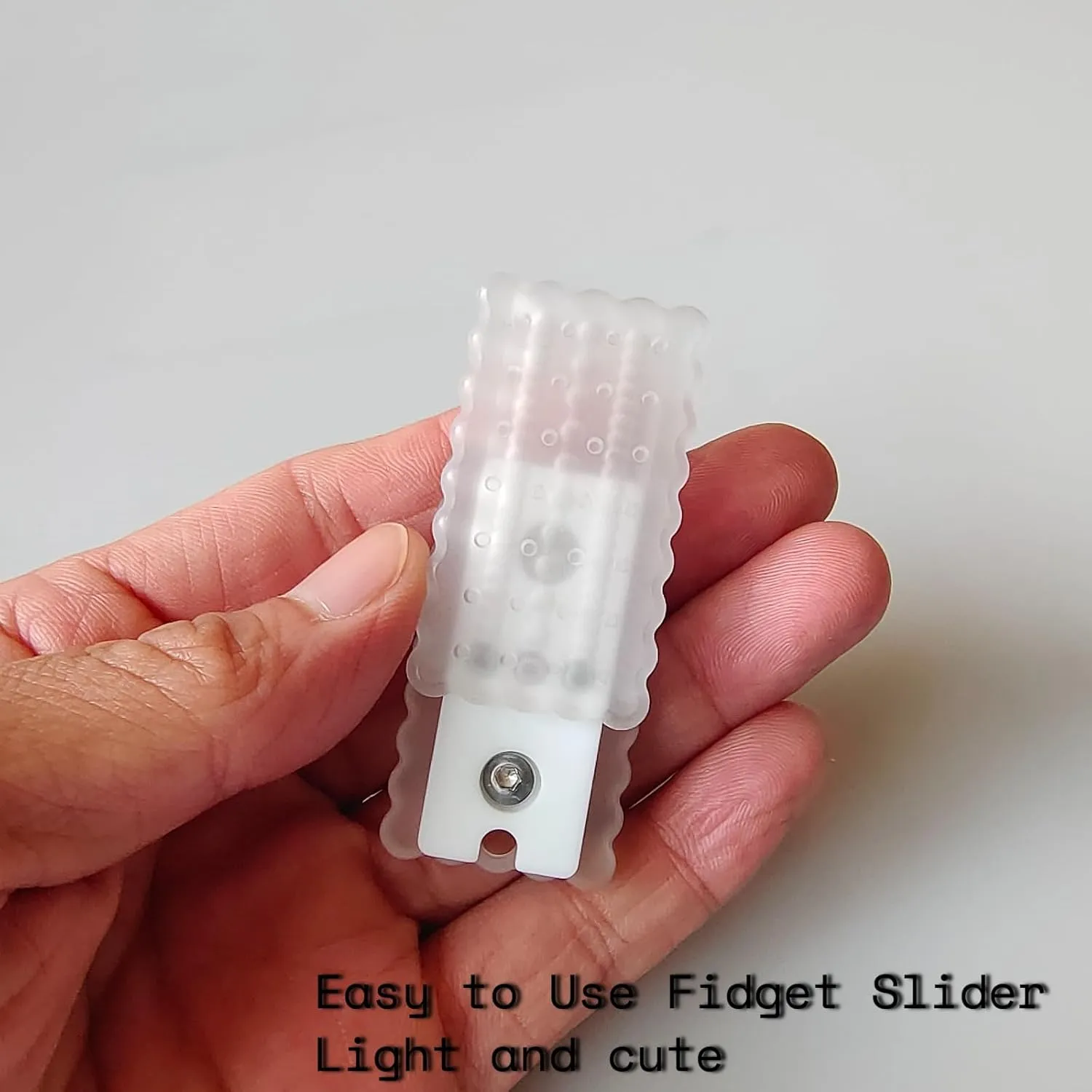 Fidget Toy Adults - Glow-in-The-Dark EDC Haptic Slider for Stress Relief, Focus, and Fun. Luminous Fidget Clicker, Sensory Slider.(White, 1)