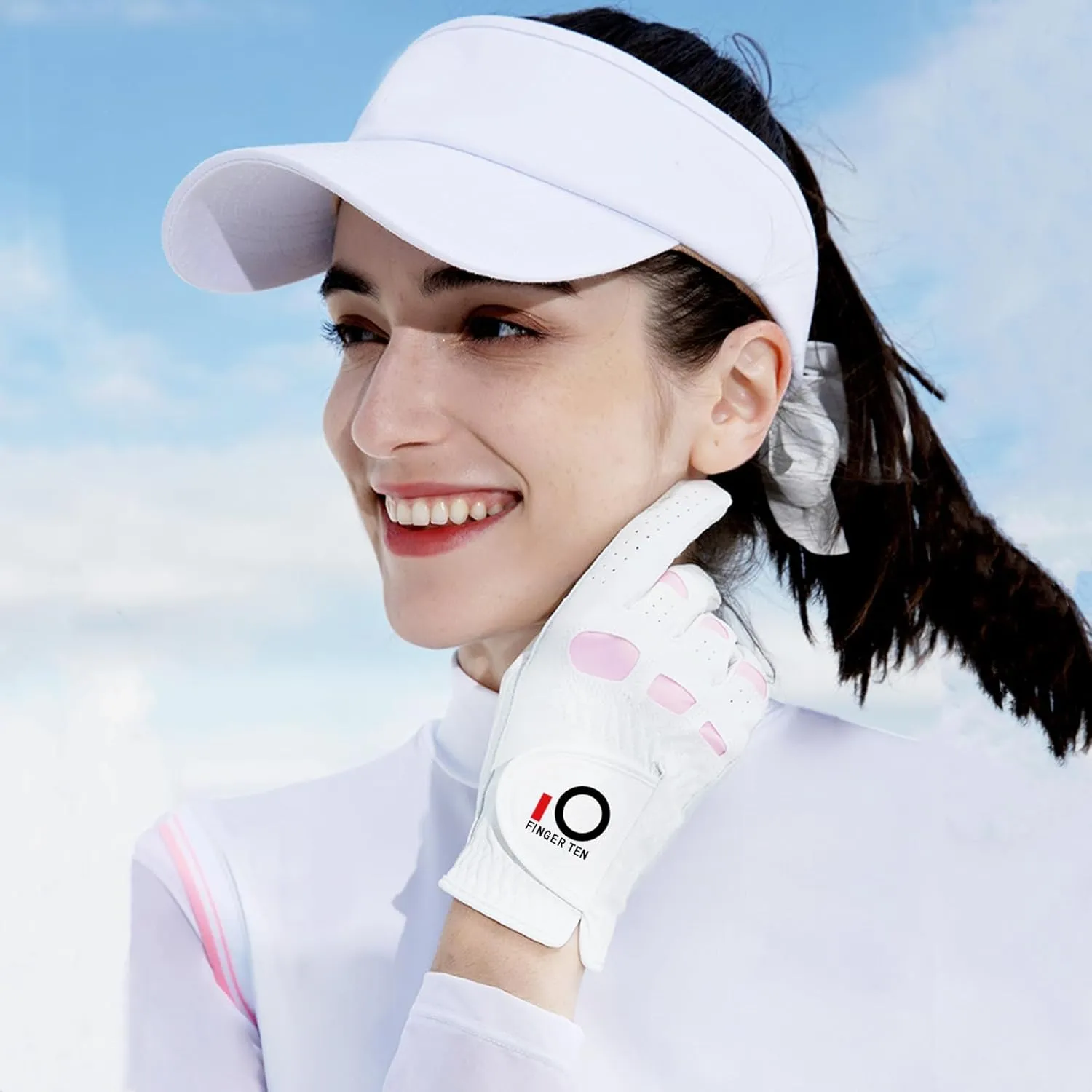 FINGER TEN Golf Gloves Women's Ladies Left Hand or Right Handed Grip Weathersof Value 2 Pack, Fit Size Medium Small Large Pro Design