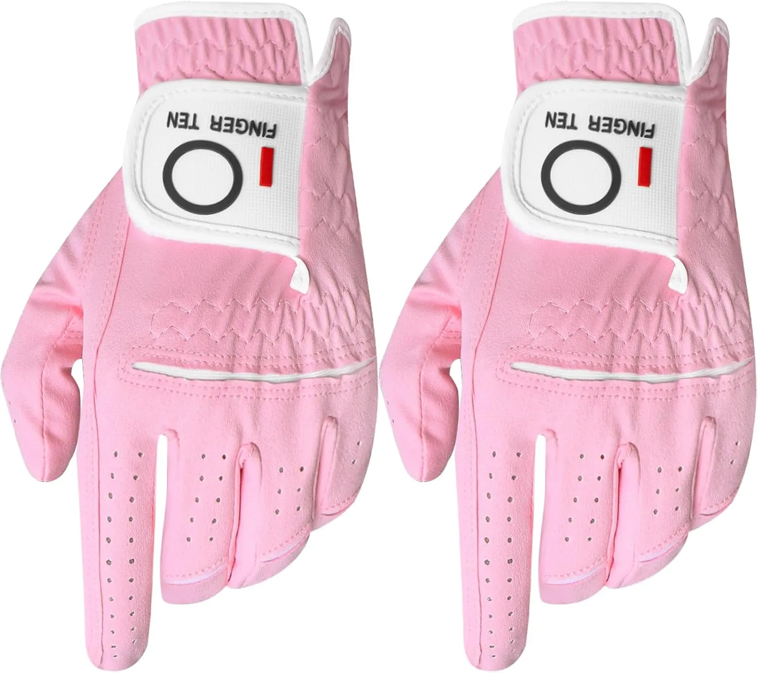 FINGER TEN Womens Ladies Golf Rain Gloves Pair Both Hand or 2 Pack Left Right Hand, Wet Hot Cool Grip, Fit Small Medium Large XL