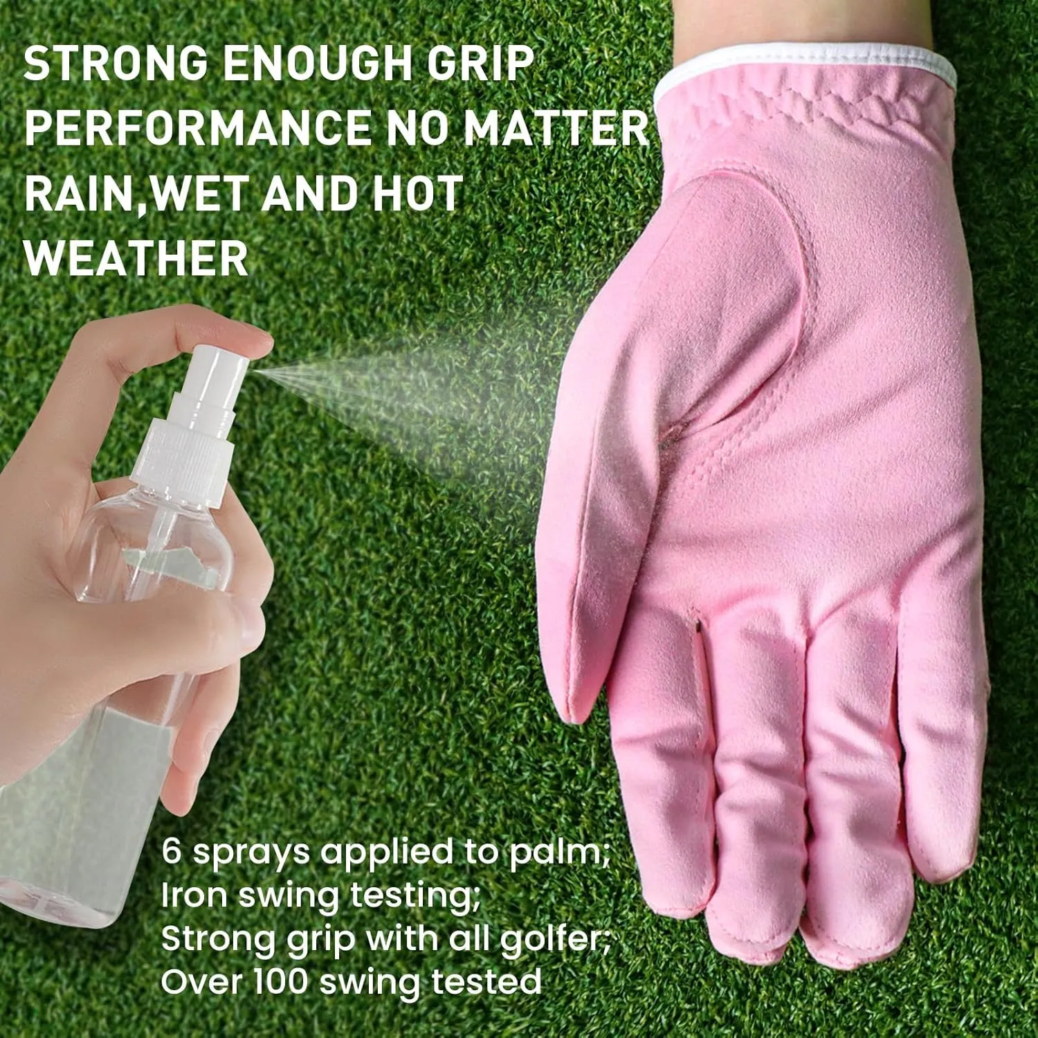 FINGER TEN Womens Ladies Golf Rain Gloves Pair Both Hand or 2 Pack Left Right Hand, Wet Hot Cool Grip, Fit Small Medium Large XL