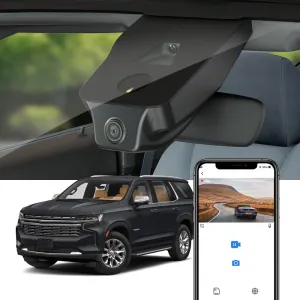 Fitcamx 4K Dash Cam for 2021-2025 Chevy Tahoe LS LT RST Premier Z71 High Country (HD2-4925) with Auto-Dimming, OEM Style, 2160P UHD Video, WiFi & APP, Loop Recording, G-Sensor, Plug & Play, 64GB Card