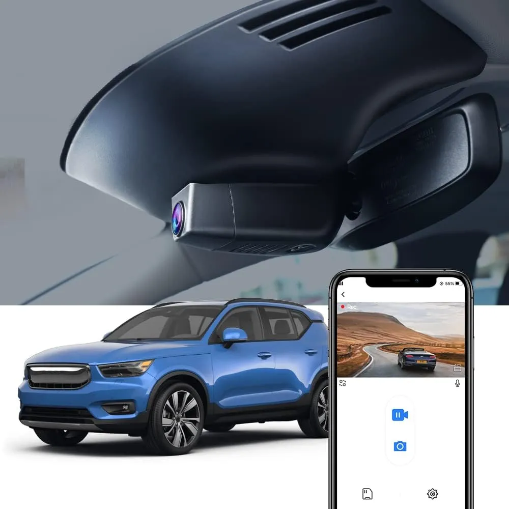 Fitcamx 4K Dash Cam Suitable for Volvo XC40 & XC40 Recharge B4 B5 T4 T5 P8 (Model B), Integrated OEM Look, Ultra HD 2160P Video, Loop Recording, Built-in WiFi & APP, G-Sensor, Plug&Play, 64GB Card