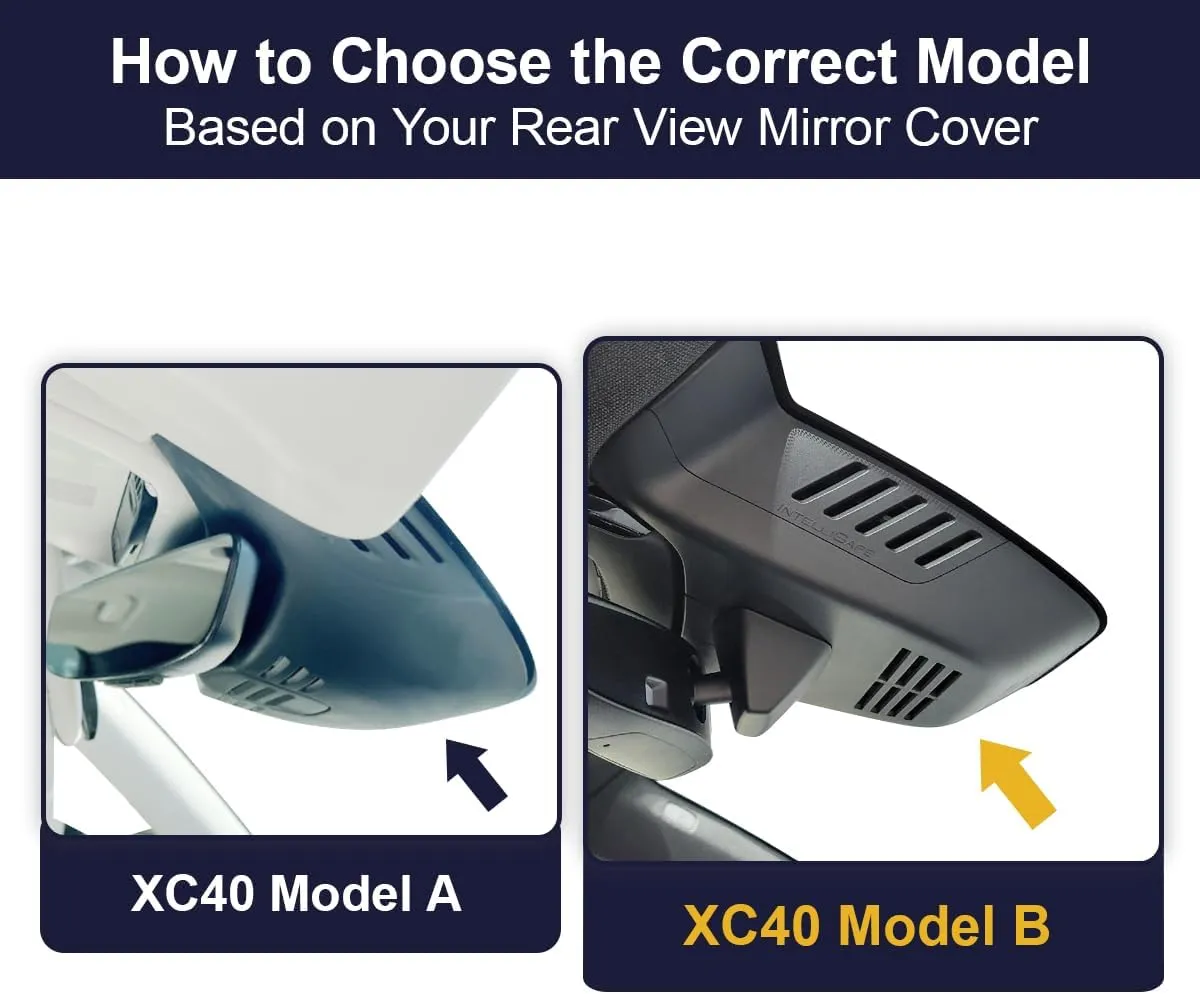 Fitcamx 4K Dash Cam Suitable for Volvo XC40 & XC40 Recharge B4 B5 T4 T5 P8 (Model B), Integrated OEM Look, Ultra HD 2160P Video, Loop Recording, Built-in WiFi & APP, G-Sensor, Plug&Play, 64GB Card