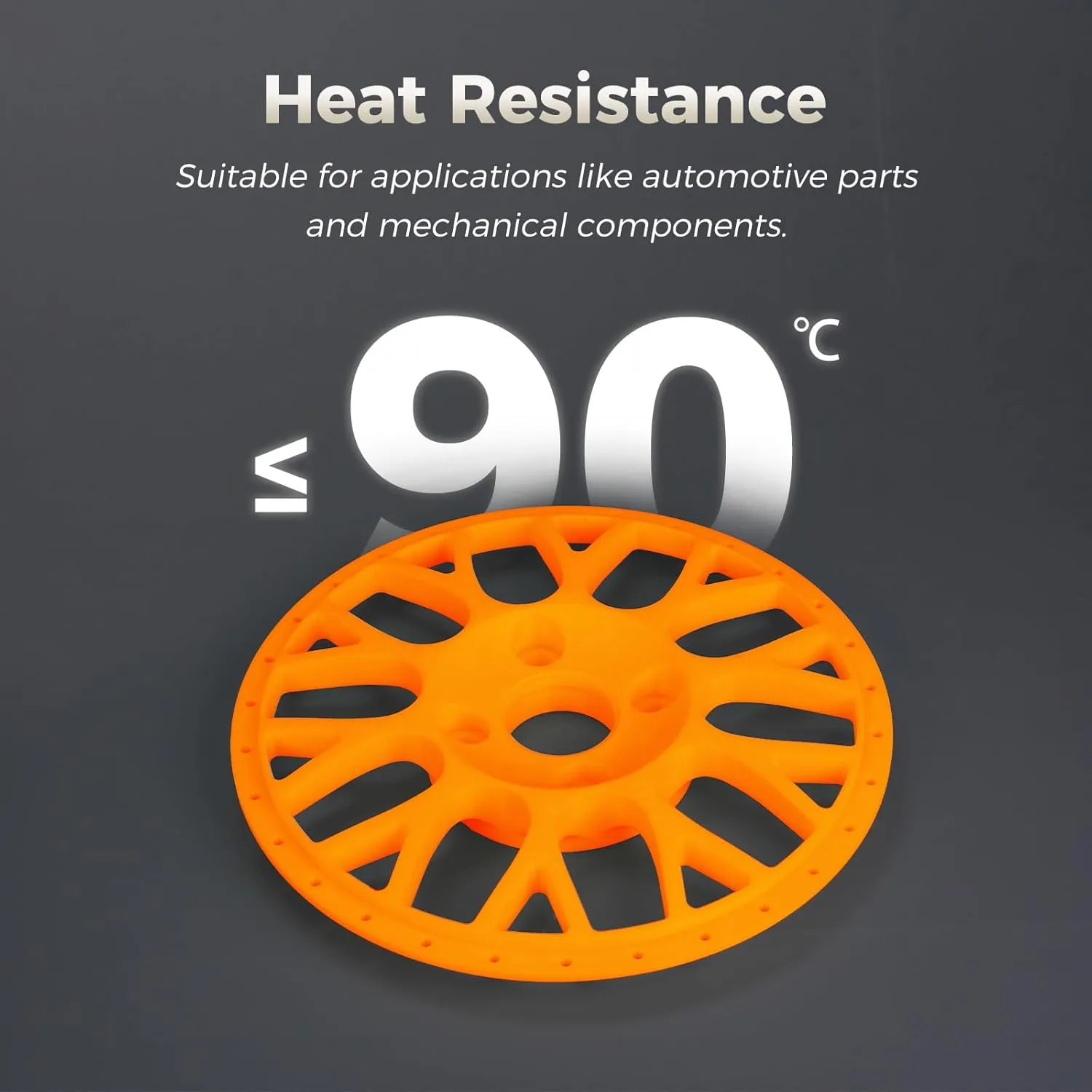 FLASHFORGE ABS Pro Filament 1.75mm Orange, 3D Printer Filament 1kg (2.2lbs) Spool-Dimensional Accuracy  /- 0.02mm, Hot Deformation Below 90℃, Great for Printing Heat-Resistant Functional Parts