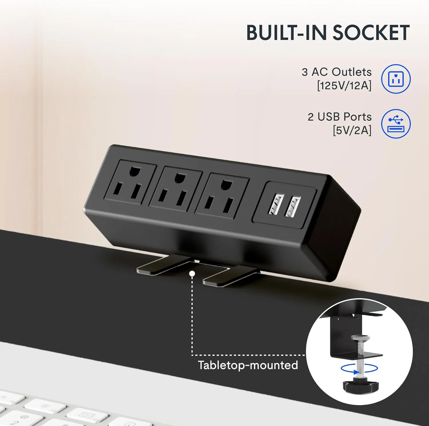 FLEXISPOT EN2 Whole-Piece Standing Desk with Clamp Power Strip, 55 x 28 Electric Stand Up Height Adjustable Desk with Cable Management (Black Frame   55" Mahogany Top, 2 Packages)