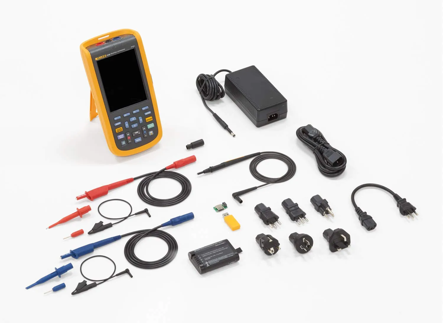 Fluke 123B Industrial ScopeMeter hand-held Oscilloscope, 2 input channels, 20 MHZ bandwidth