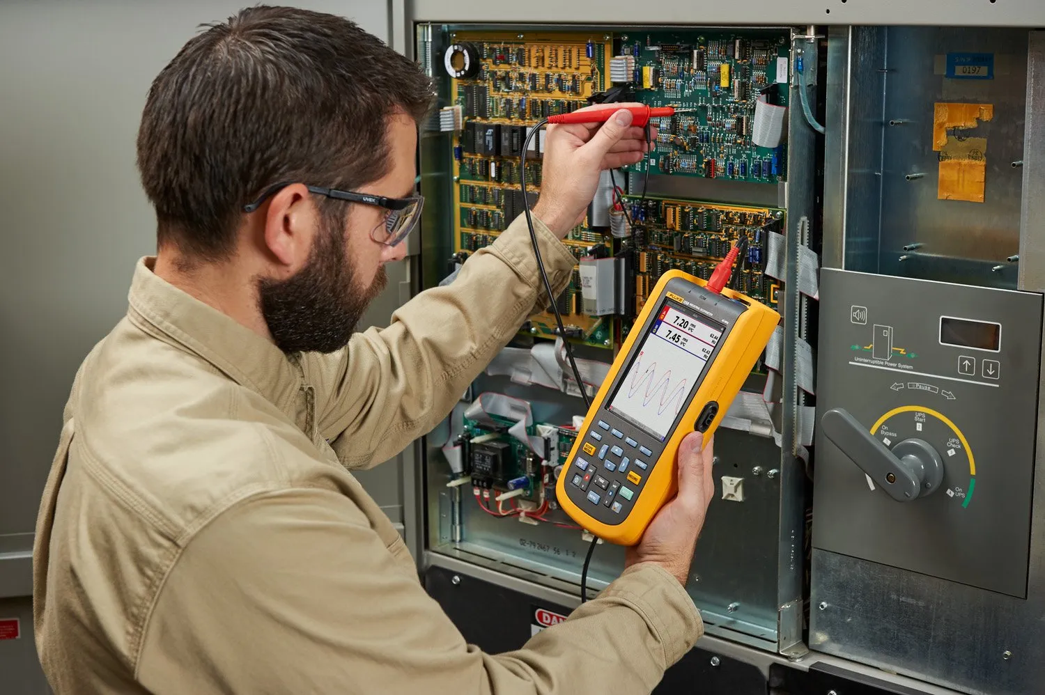 Fluke 123B Industrial ScopeMeter hand-held Oscilloscope, 2 input channels, 20 MHZ bandwidth