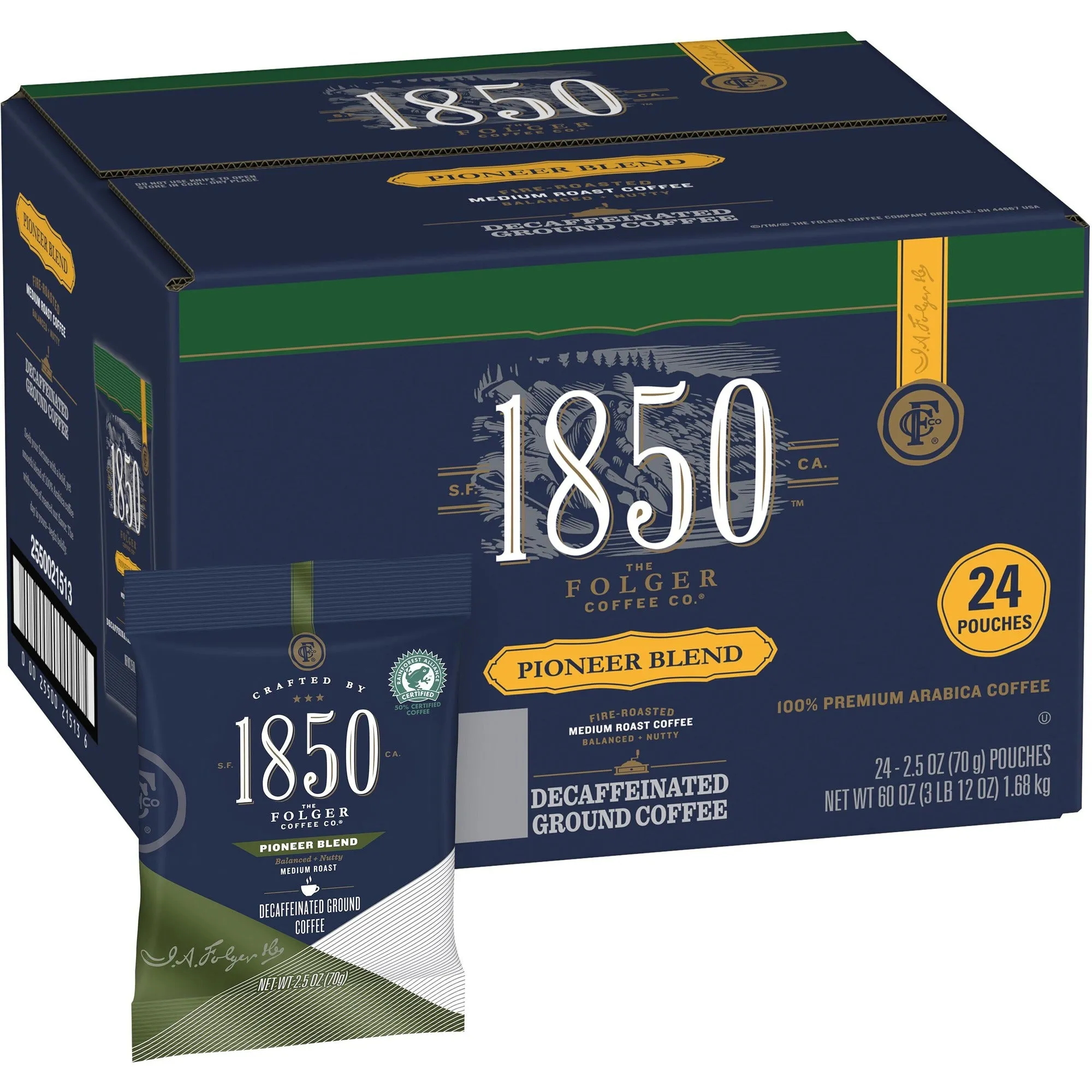 Folgers® 1850 Pioneer Blend Decaf Ground Coffee Pouches
