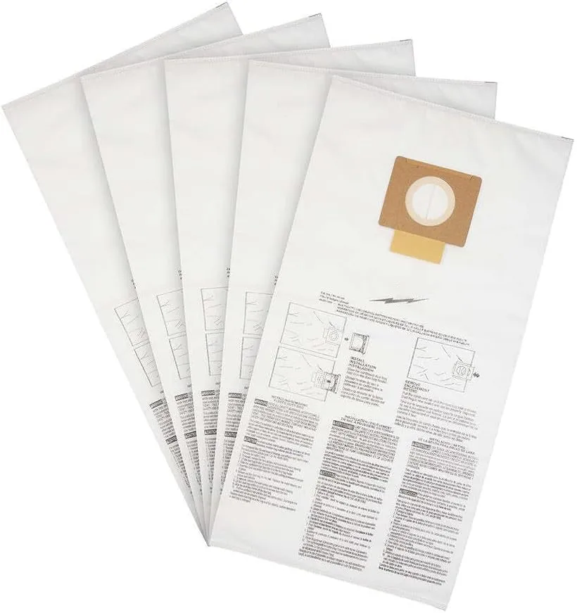 For Milwaukee 49-90-1989 9 Gallon Vacuum Fleece Dust Bags - 5 PK