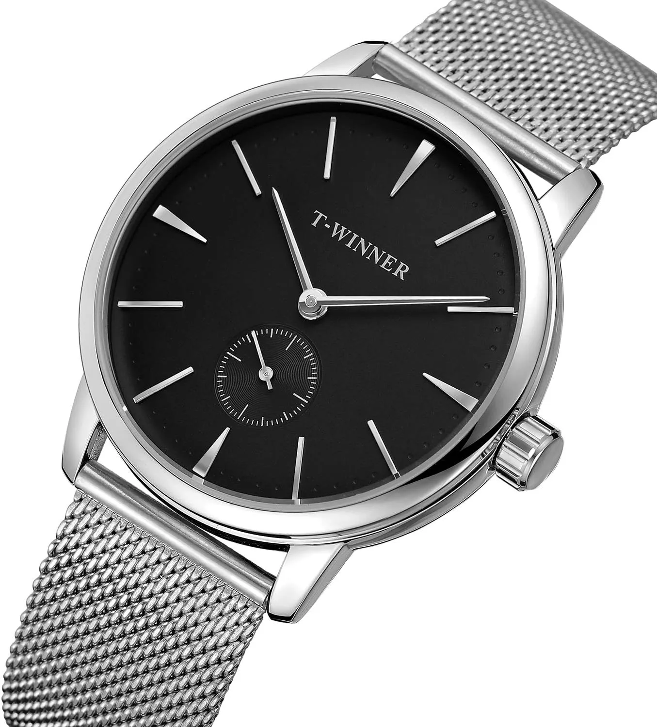 FORSINING Men's Mechanical Hand-Wind Analog Sport Style Wristwatch with Leather Strap