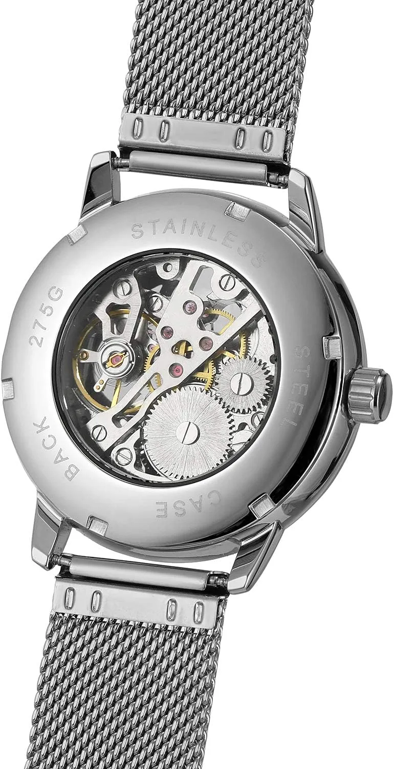 FORSINING Men's Mechanical Hand-Wind Analog Sport Style Wristwatch with Leather Strap