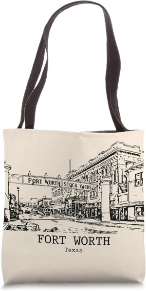 Fort Worth Texas Vintage Retro Travel Souvenir Tote Bag