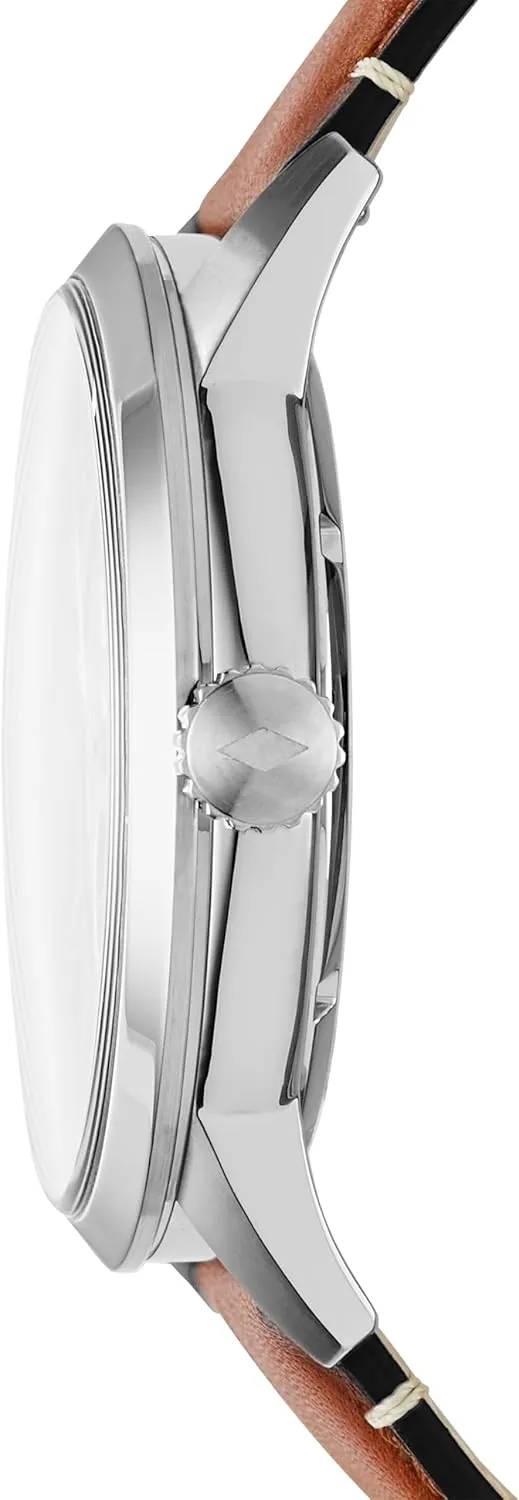 Fossil Men's Townsman Automatic Stainless Steel and Leather Two-Hand Skeleton Watch