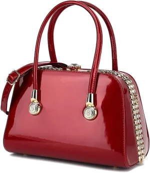 FRAME SATCHEL WITH RHINESTONES