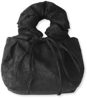 FRAY I.D(フレイ アイディー) Jacquard Ruched Bag, Black