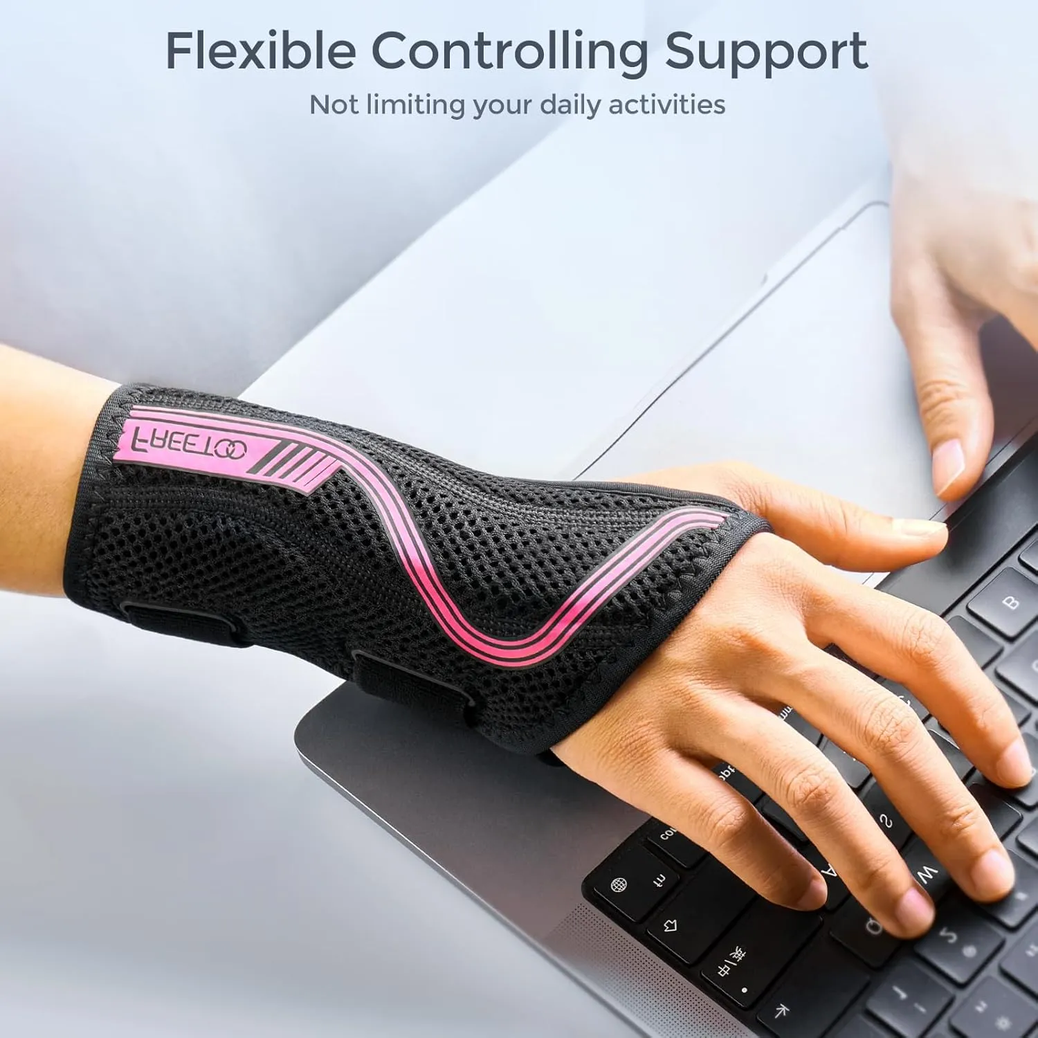 FREETOO Wrist Brace for Carpal Tunnel,[New Upgrade-Anatomically shaped] Adjustable Wrist Support Splint for Men and Women,Hand Brace for Pain Relief, Tendinitis,Arthritis,Right Hand,Medium