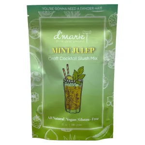 Frozen Cocktail Drink Mix - Makes 10 Slushies - Mint Julep Drink Powder Pouches for Alcohol - All Natural Low Sugar Mixer, No Blender Needed