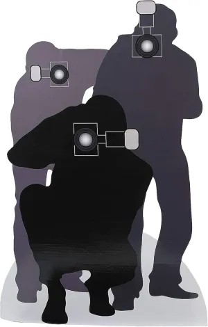 Fun Express 40" x 65" Paparazzi Silhouette Cardboard Cutout Stand-Up Decoration - Great for Prom, Grand Events and Work Events