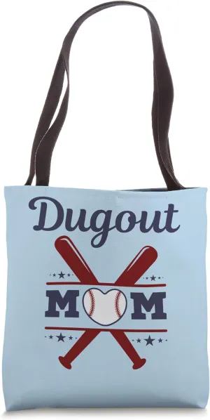 Funny Baseball Quote Dugout Mom Cool T-Ball Baseball Parent Tote Bag