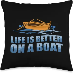 Funny Boating Gift Men Women Cool Boat Owner Boater Lovers Throw Pillow