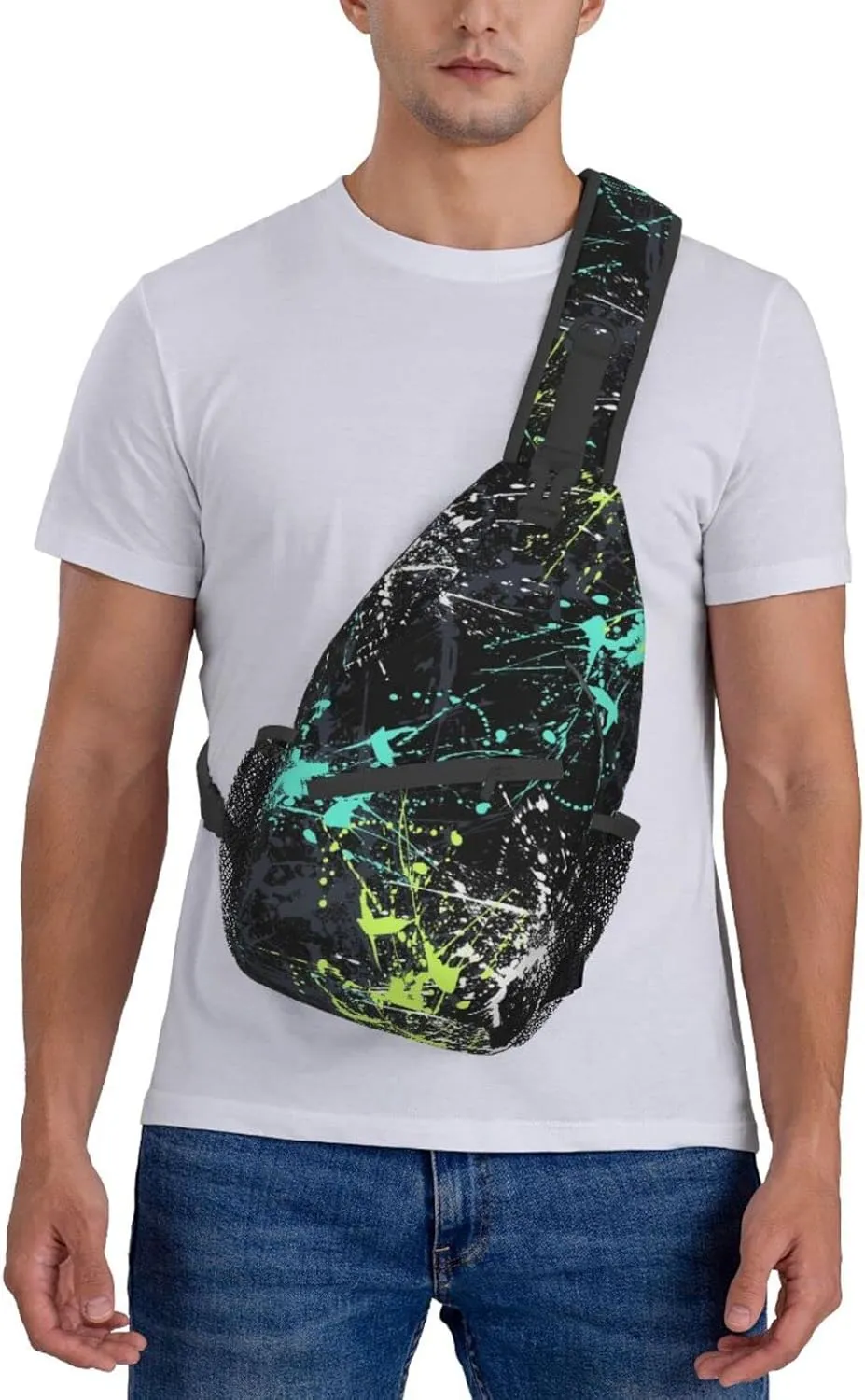 Funny Crossbody Bag Graffiti Shoulder Bag Backpack Cool Sling Bag Chest Casual Daypack for Outdoor