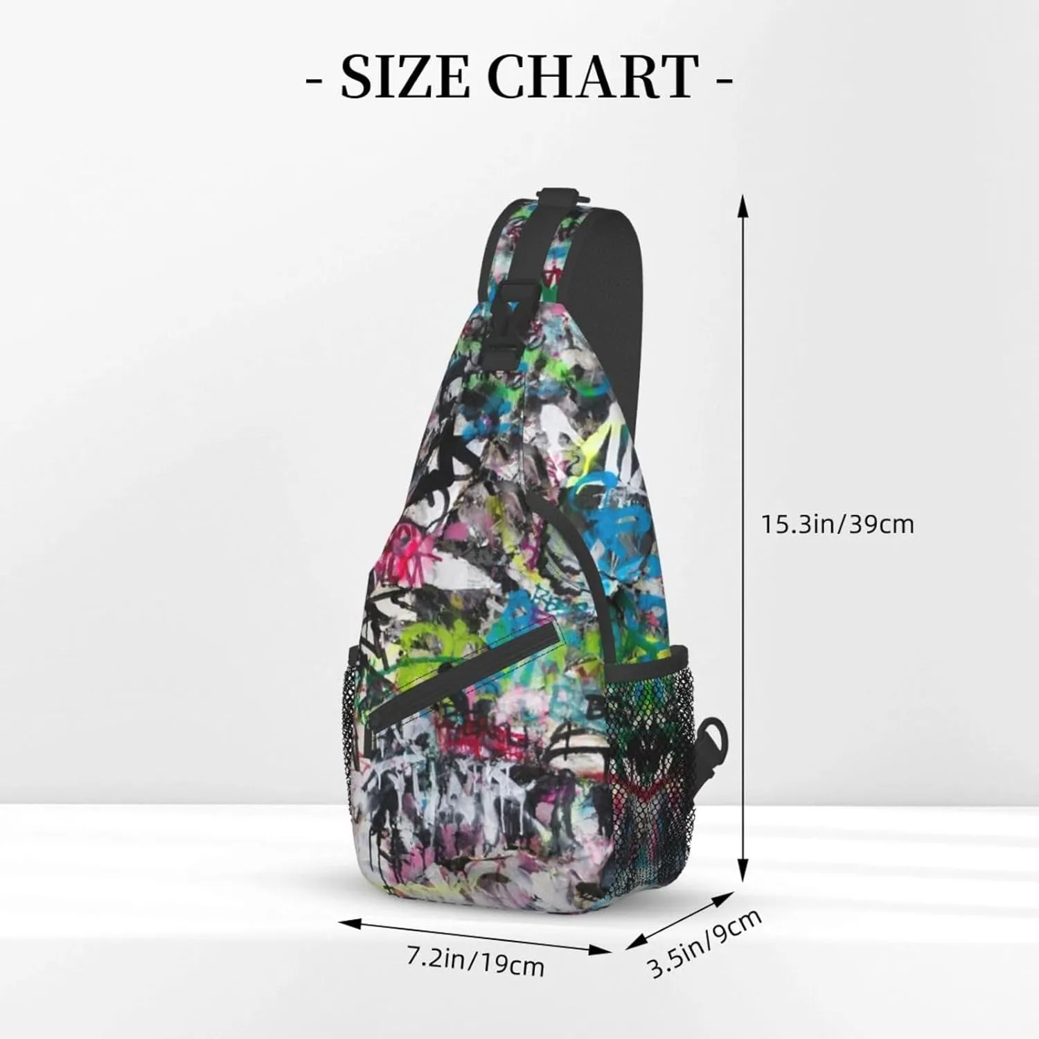 Funny Crossbody Bag Graffiti Shoulder Bag Backpack Cool Sling Bag Chest Casual Daypack for Outdoor