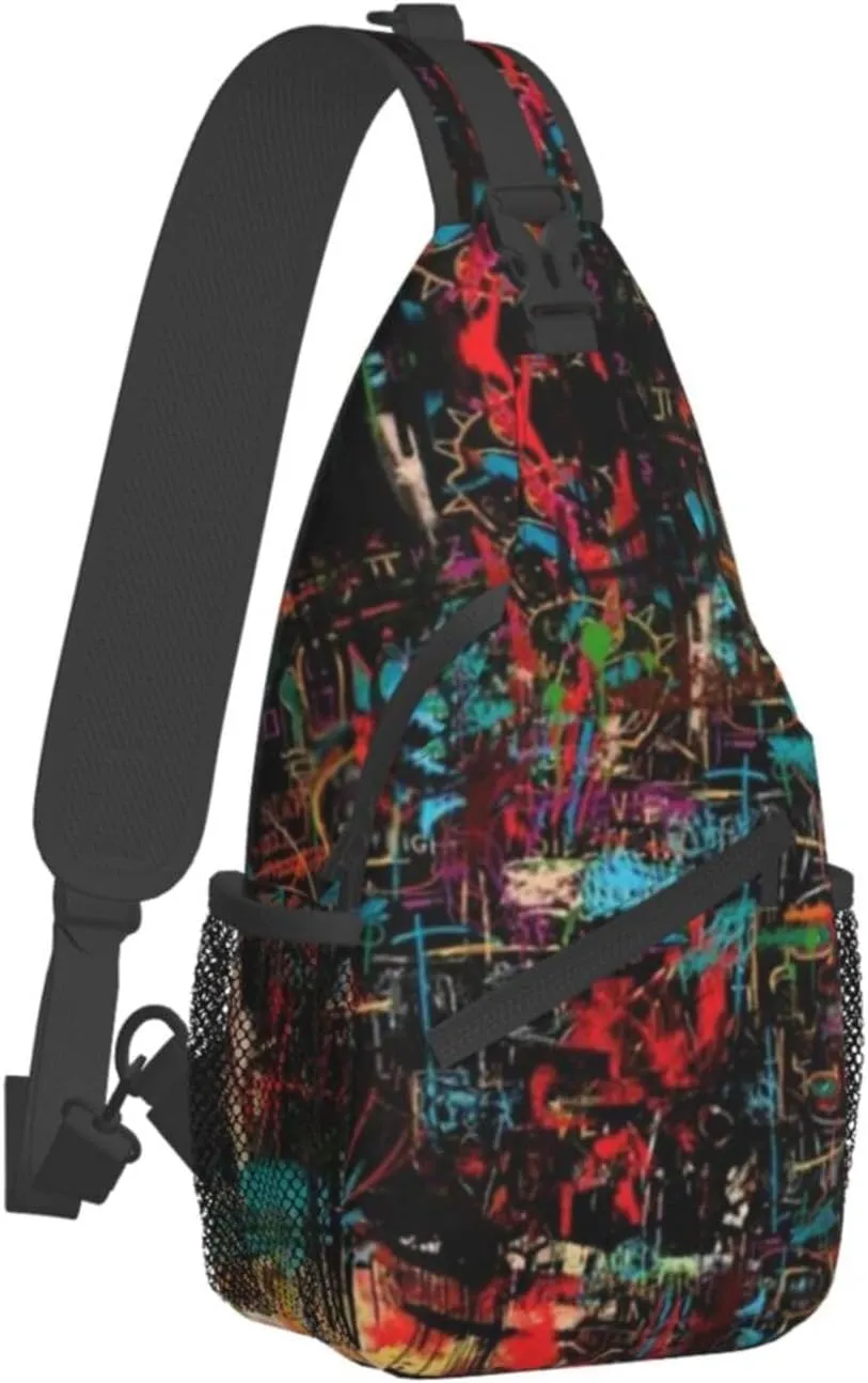 Funny Crossbody Bag Graffiti Shoulder Bag Backpack Cool Sling Bag Chest Casual Daypack for Outdoor
