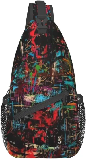 Funny Crossbody Bag Graffiti Shoulder Bag Backpack Cool Sling Bag Chest Casual Daypack for Outdoor