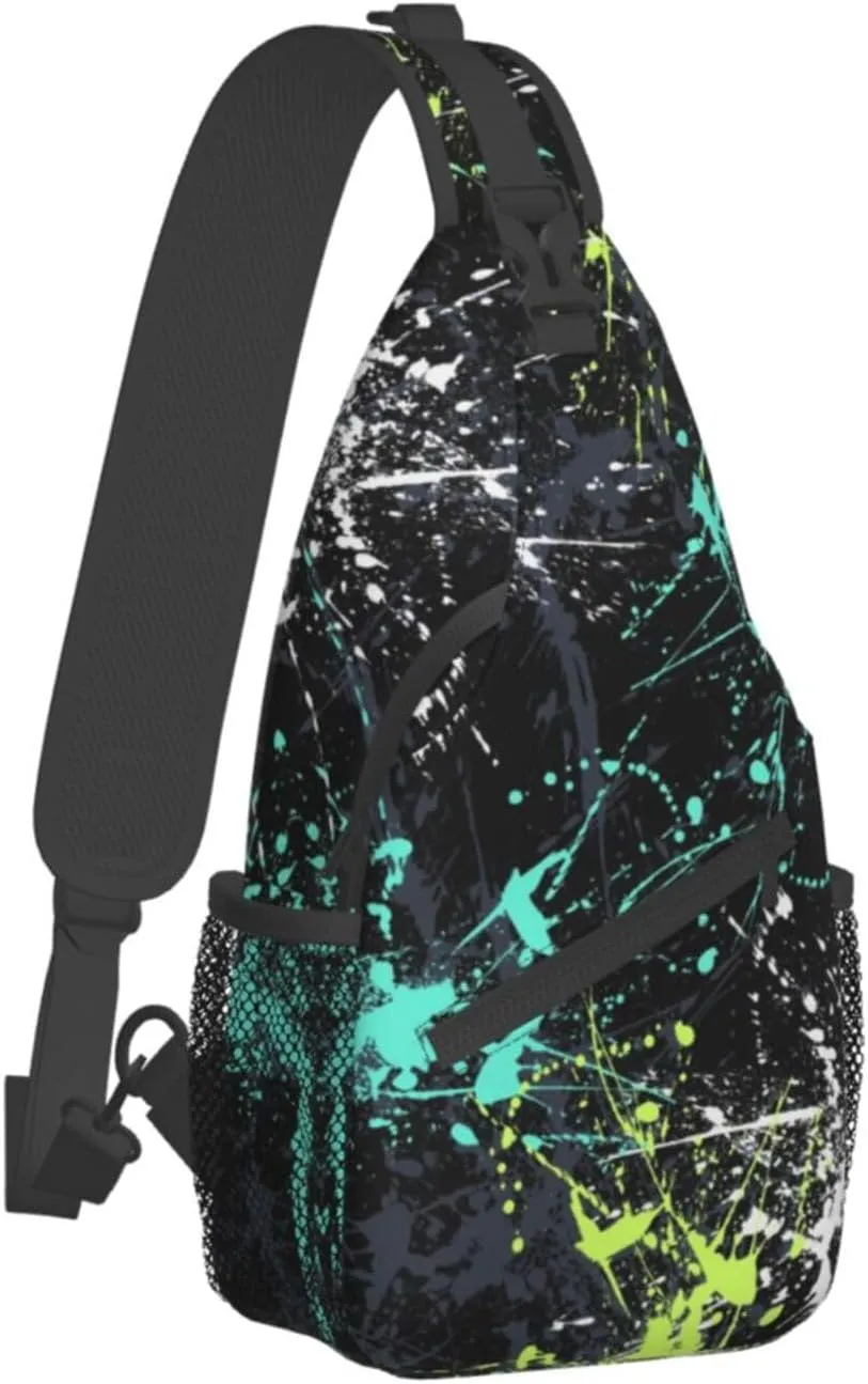 Funny Crossbody Bag Graffiti Shoulder Bag Backpack Cool Sling Bag Chest Casual Daypack for Outdoor