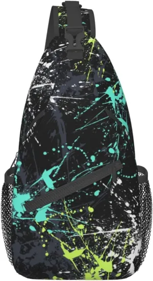 Funny Crossbody Bag Graffiti Shoulder Bag Backpack Cool Sling Bag Chest Casual Daypack for Outdoor