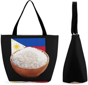 Funny Philippines Rice Personalized Shoulder Bag for Women Casual Handbags Shopping Bags Tote Bag for Work Travel