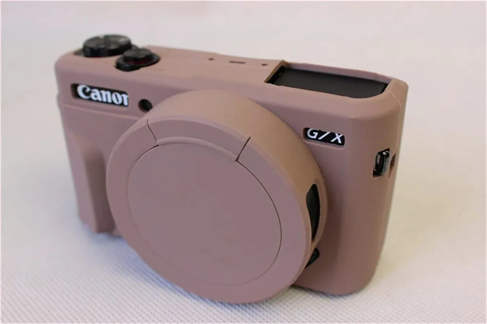G7 X Mark II Case, BolinUS Fullbody Ultra-Thin Lightweight Rubber Soft Silicone Case Bag Cover for Canon PowerShot G7 X Mark II -Khaki